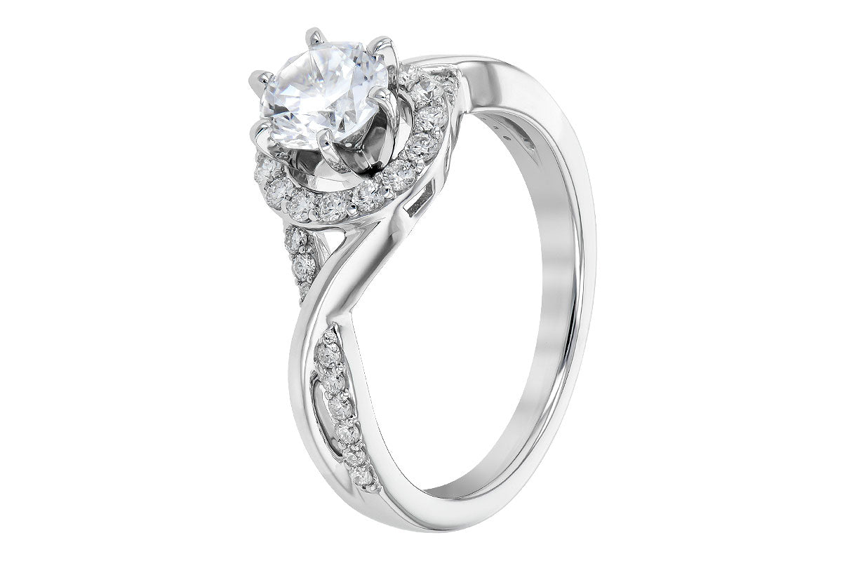 Allison Kaufman Diamond Engagement Ring Semi-Mount in 14K White Gold, 0.31 ctw (L7705), alternate view