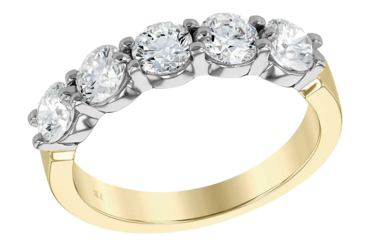 Allison Kaufman Diamond Wedding Band in 14K Yellow & White Gold, 1.50 ctw (WR125-150)