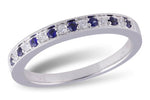 Allison Kaufman Sapphire & Diamond Wedding Band in 14K White Gold, 0.21 ctw