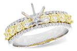 Allison Kaufman Yellow Diamond Engagement Ring Semi-Mount in 14K Two-Tone Gold, 0.92 ctw