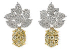 Allison Kaufman Yellow Diamond Earrings in 14K Two-Tone Gold, 3.26 ctw