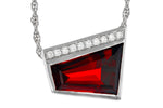 Allison Kaufman Garnet & Diamond Necklace in 14K White Gold, 4.00 ctw