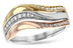 Allison Kaufman Diamond Ring in 14K Tri-Tone Gold, 0.19 ctw