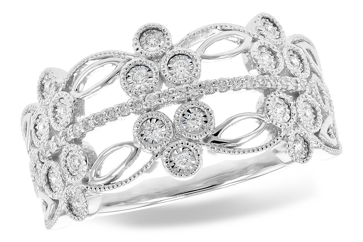 Allison Kaufman Diamond Wedding Band in 14K White Gold, 0.15 ctw (W2452)