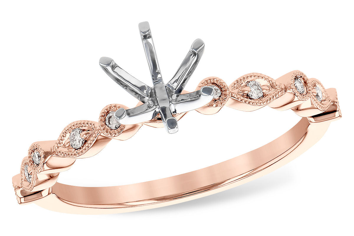 Allison Kaufman Diamond Engagement Ring Semi-Mount in 14K Rose Gold, 0.07 ctw (L7796)
