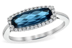 Allison Kaufman London Blue Topaz & Diamond Ring in 14K White Gold, 1.90 ctw