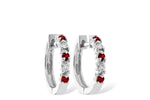 Allison Kaufman Ruby & Diamond Earrings in 14K White Gold, 0.26 ctw (ER105-25)