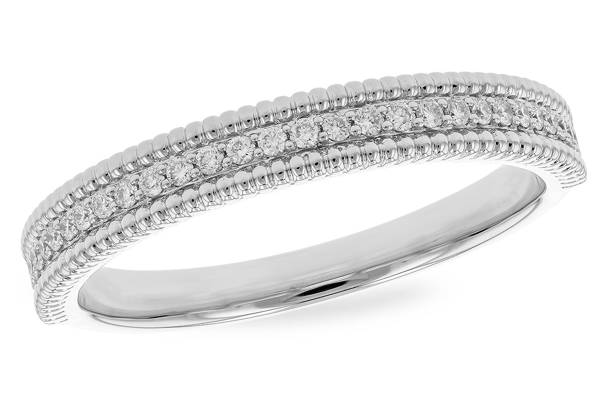 Allison Kaufman Diamond Wedding Band in 14K White Gold, 0.14 ctw (W2543)