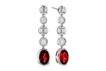 Allison Kaufman Garnet & Diamond Earrings in 14K White Gold, 1.86 ctw