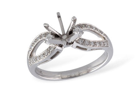 Allison Kaufman Diamond Engagement Ring Semi-Mount in 14K White Gold, 0.22 ctw (L7204)