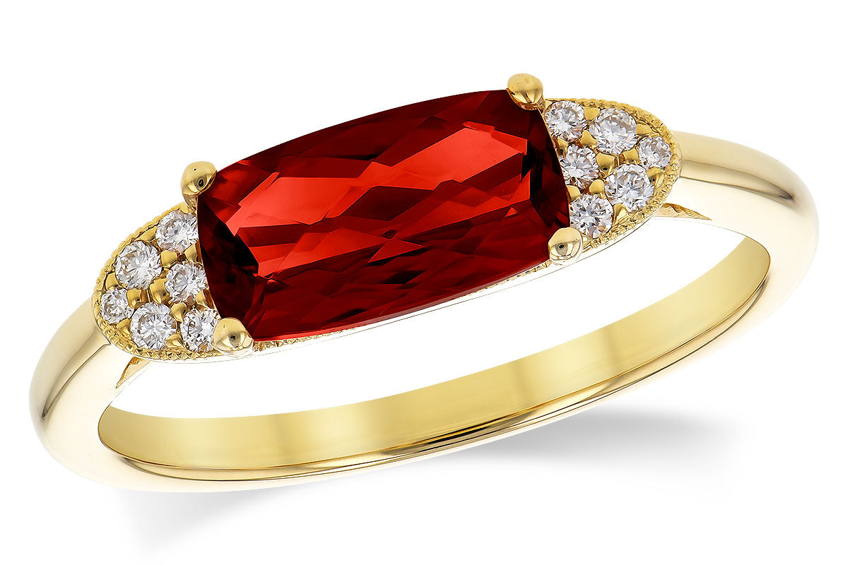 Allison Kaufman Garnet & Diamond Ring in 14K Yellow Gold, 1.73 ctw