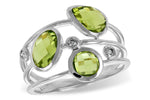 Allison Kaufman Peridot & Diamond Ring in 14K White Gold, 2.50 ctw