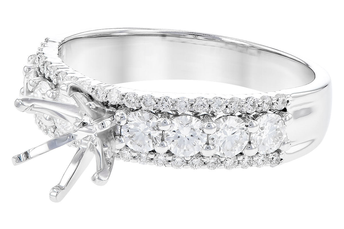 Allison Kaufman Diamond Engagement Ring Semi-Mount in 14K White Gold, 0.92 ctw, alternate view