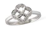Allison Kaufman Diamond Engagement Ring Semi-Mount in 14K White Gold, 0.08 ctw (L7536)