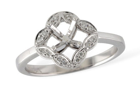 Allison Kaufman Diamond Engagement Ring Semi-Mount in 14K White Gold, 0.08 ctw (L7536)