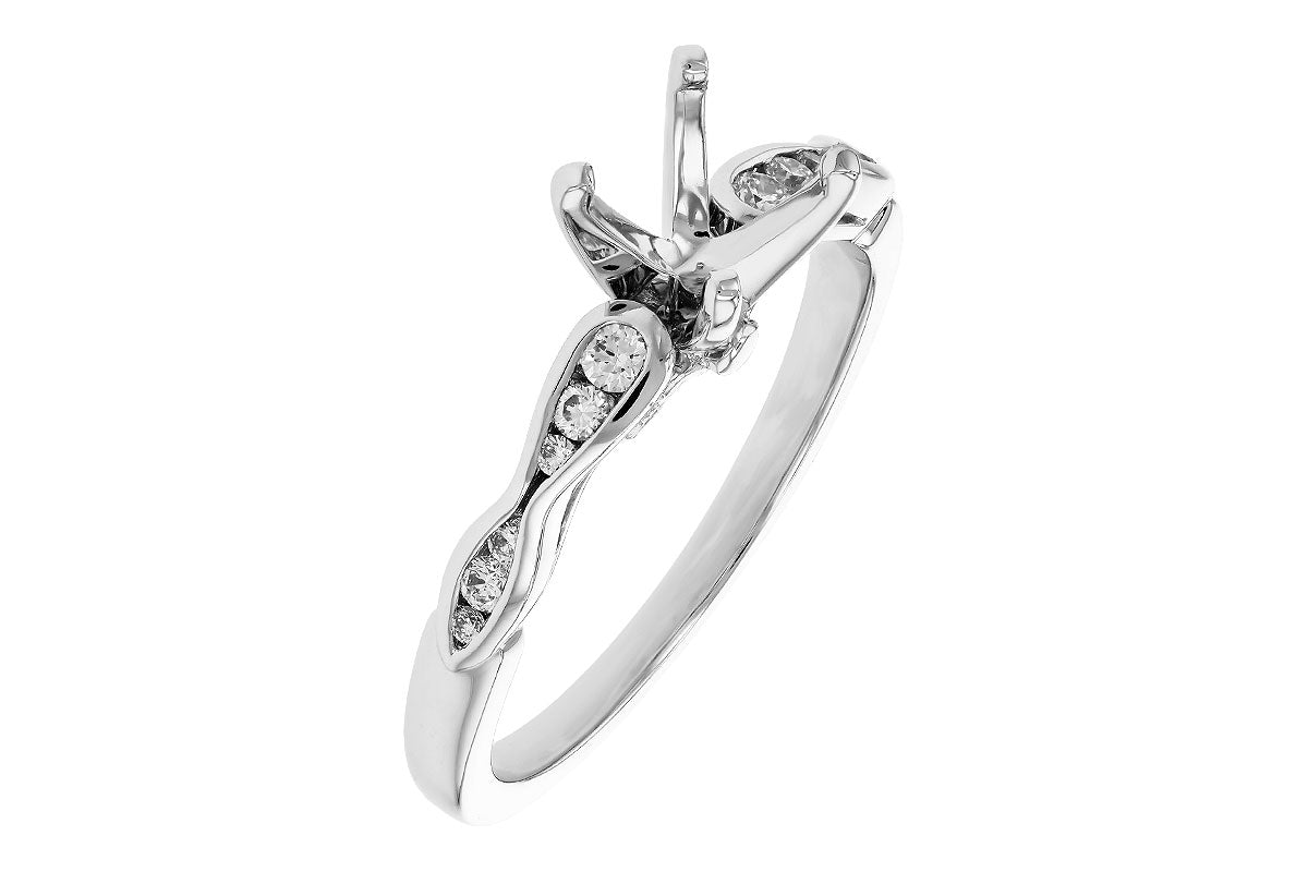 Allison Kaufman Diamond Engagement Ring Semi-Mount in 14K White Gold, 0.14 ctw (L7714), alternate view