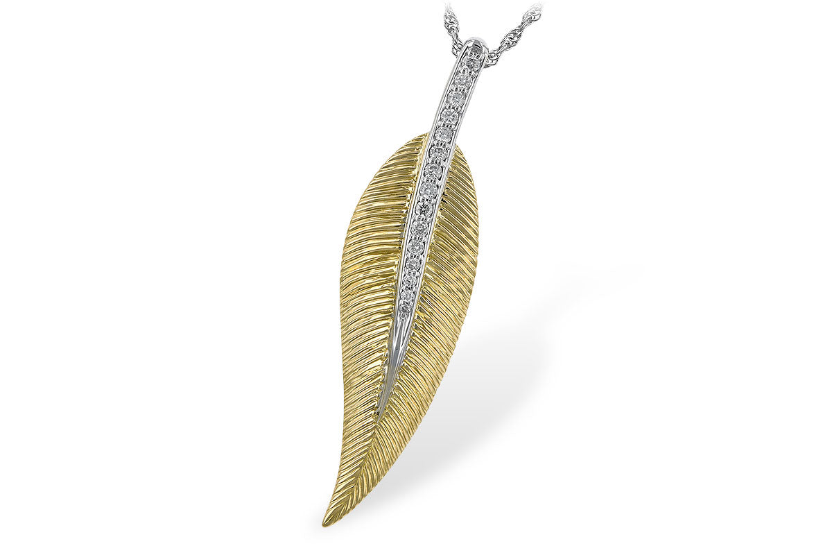 Allison Kaufman Diamond Necklace in 14K Yellow & White Gold, 0.15 ctw (N8020)