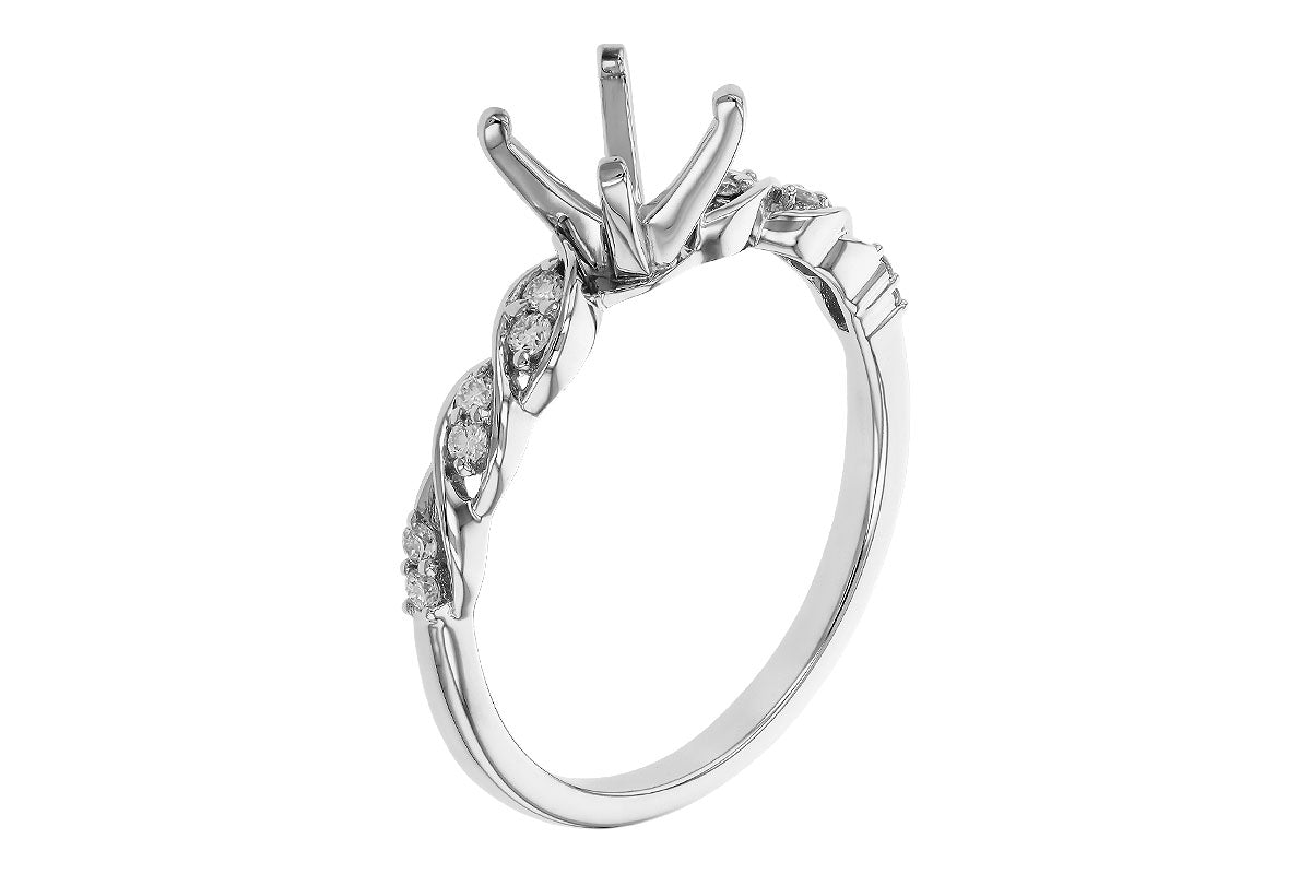 Allison Kaufman Diamond Engagement Ring Semi-Mount in 14K White Gold, 0.12 ctw (L7864), alternate view