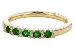 Allison Kaufman Emerald & Diamond Wedding Band in 14K Yellow Gold, 0.27 ctw, alternate view