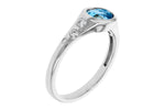 Allison Kaufman Blue Topaz & Diamond Ring in 14K White Gold, 1.08 ctw, alternate view