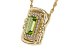 Allison Kaufman Peridot & Diamond Necklace in 14K Yellow Gold, 0.84 ctw, alternate view
