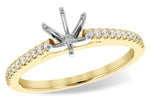 Allison Kaufman Diamond Engagement Ring Semi-Mount in 14K Yellow Gold, 0.18 ctw (L7768)