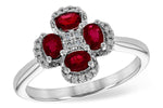 Allison Kaufman Ruby & Diamond Ring in 14K White Gold, 0.79 ctw