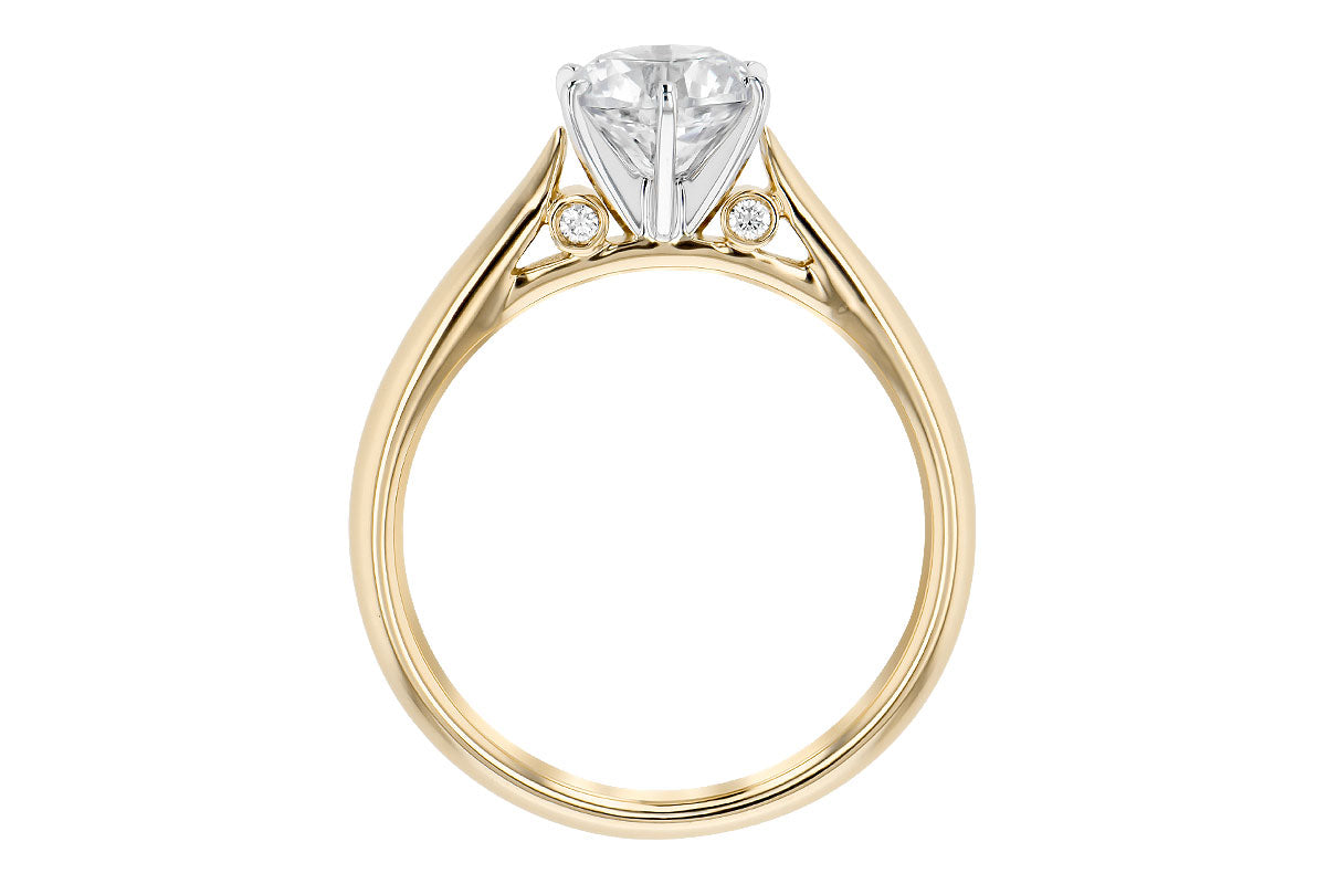 Allison Kaufman Diamond Engagement Ring Semi-Mount in 14K Yellow Gold, 0.04 ctw (L7485), alternate view