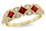 Allison Kaufman Ruby & Diamond Wedding Band in 14K Yellow Gold, 0.70 ctw