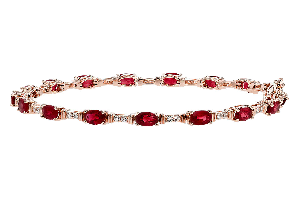 Allison Kaufman Ruby & Diamond Bracelet in 14K Rose Gold, 4.97 ctw