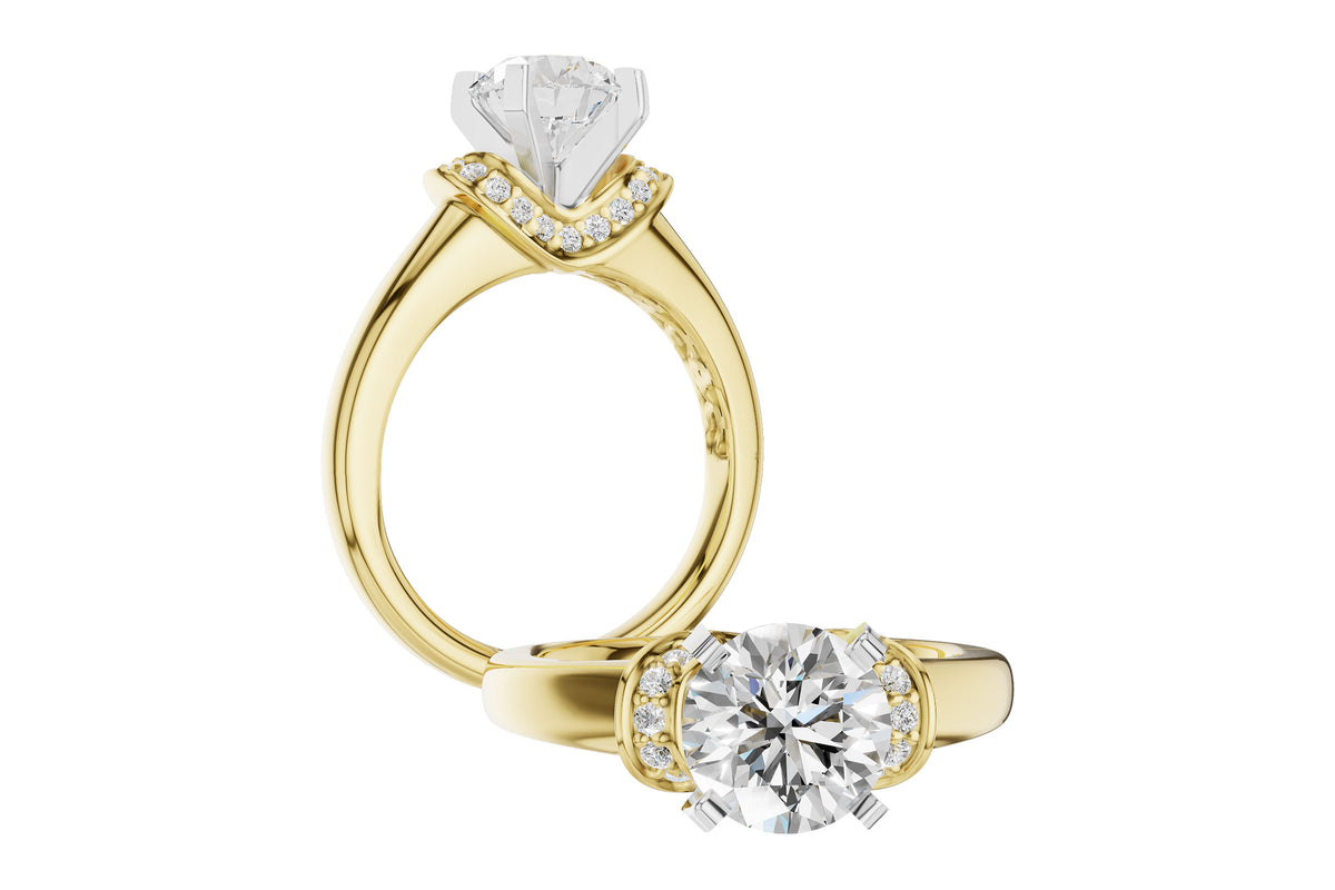 Allison Kaufman Diamond Engagement Ring Semi-Mount in 14K Yellow Gold, 0.16 ctw (L7945), alternate view