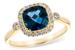Allison Kaufman London Blue Topaz & Diamond Ring in 14K Yellow Gold, 1.78 ctw