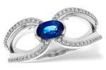 Allison Kaufman Sapphire & Diamond Ring in 14K White Gold, 0.75 ctw