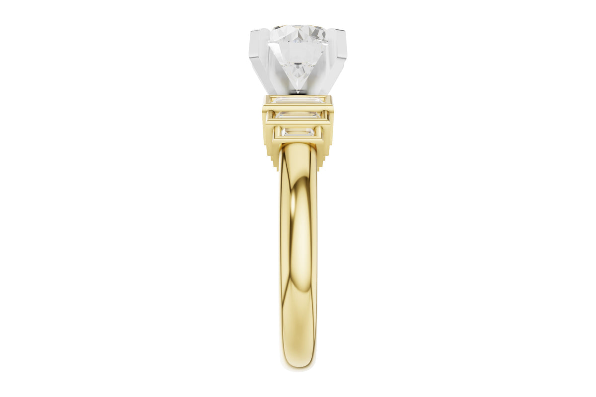 Allison Kaufman Baguette Diamond Engagement Ring Semi-Mount in 14K Yellow Gold, 0.26 ctw, alternate view