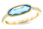Allison Kaufman Blue Topaz & Diamond Ring in 14K Yellow Gold, 1.40 ctw