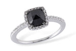 Allison Kaufman Black Diamond Ring in 14K White Gold, 1.20 ctw