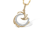 Allison Kaufman Diamond Necklace in 14K Yellow & White Gold, 0.15 ctw (N8096)