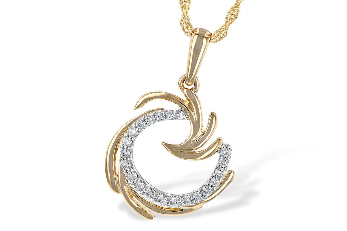 Allison Kaufman Diamond Necklace in 14K Yellow & White Gold, 0.15 ctw (N8096)