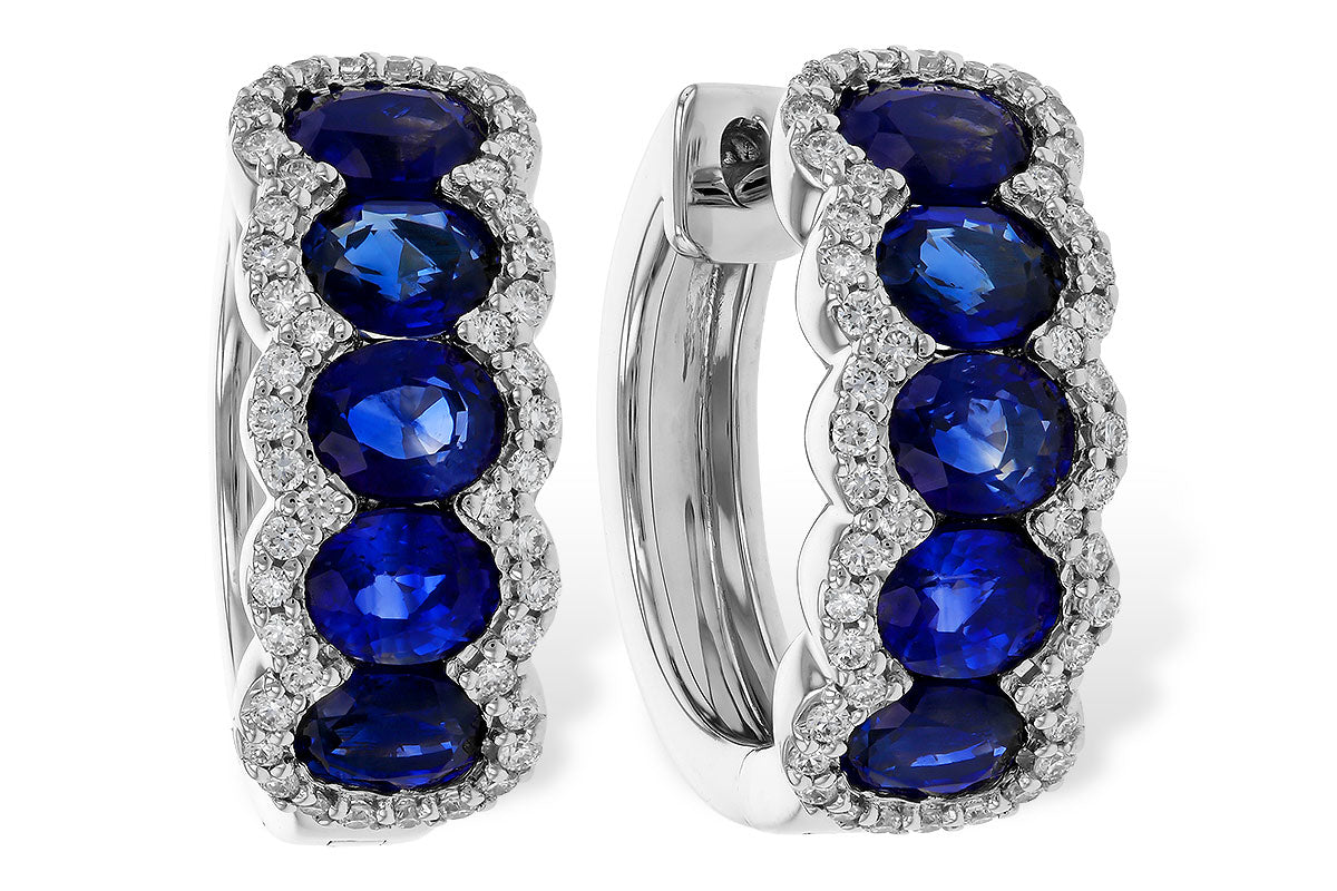 Allison Kaufman Sapphire & Diamond Earrings in 14K White Gold, 2.57 ctw