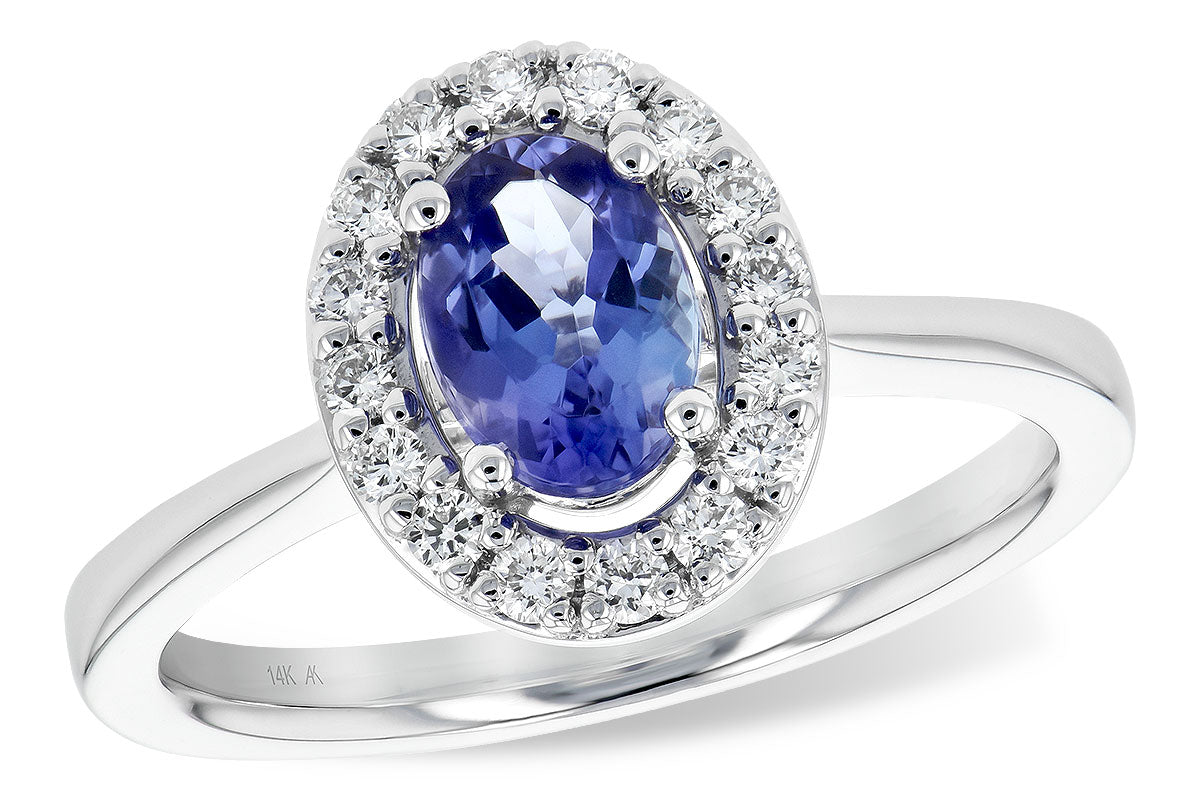 Allison Kaufman Tanzanite & Diamond Ring in 14K White Gold, 0.97 ctw