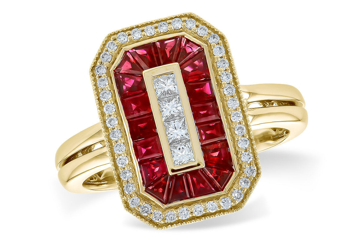 Allison Kaufman Ruby & Diamond Ring in 14K Yellow Gold, 1.36 ctw