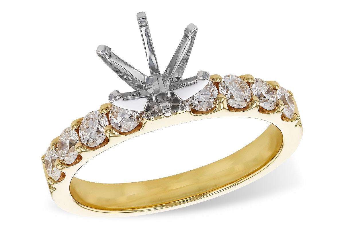 Allison Kaufman Diamond Engagement Ring Semi-Mount in 14K Yellow Gold, 0.75 ctw (L7876)