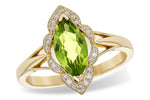 Allison Kaufman Peridot & Diamond Ring in 14K Yellow Gold, 1.05 ctw