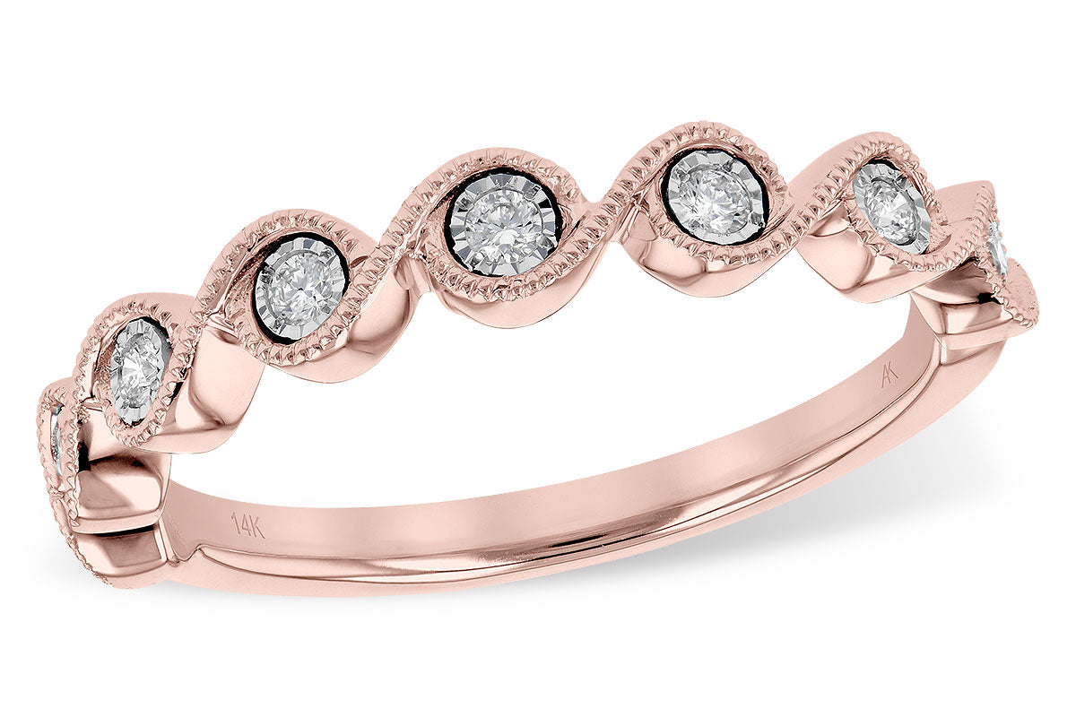 Allison Kaufman Diamond Wedding Band in 14K Rose Gold, 0.11 ctw (W2334)