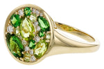 Allison Kaufman Peridot, Tsavorite & Diamond Ring in 14K Yellow Gold, 1.50 ctw, alternate view