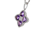 Allison Kaufman Amethyst & Diamond Necklace in 14K White Gold, 2.28 ctw, alternate view