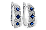 Allison Kaufman Sapphire & Diamond Earrings in 14K White Gold, 0.87 ctw