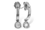 Allison Kaufman Diamond Earrings in 14K White Gold, 0.10 ctw (E2349)