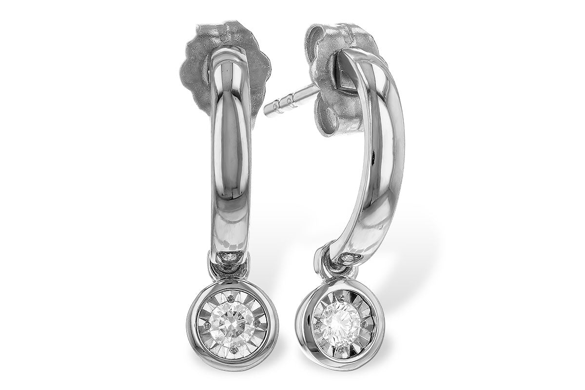 Allison Kaufman Diamond Earrings in 14K White Gold, 0.10 ctw (E2349)