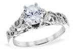 Allison Kaufman Diamond Engagement Ring Semi-Mount in 14K White Gold, 0.06 ctw (L7719)